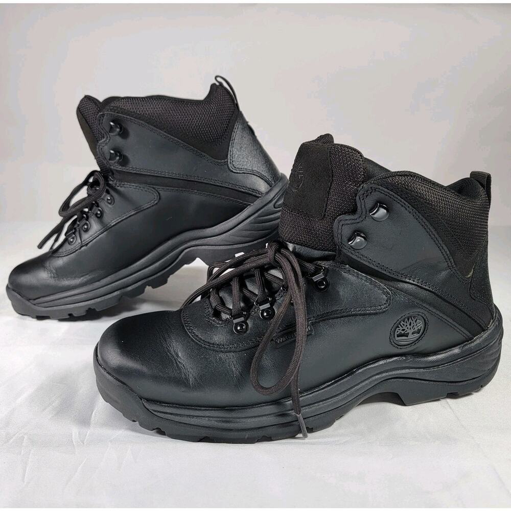 Timberland Men's White Ledge Mid Waterproof Hiking Black Leather Outdoor Boot 10